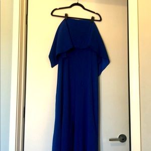 Open Back Blue full length jumpsuit, M